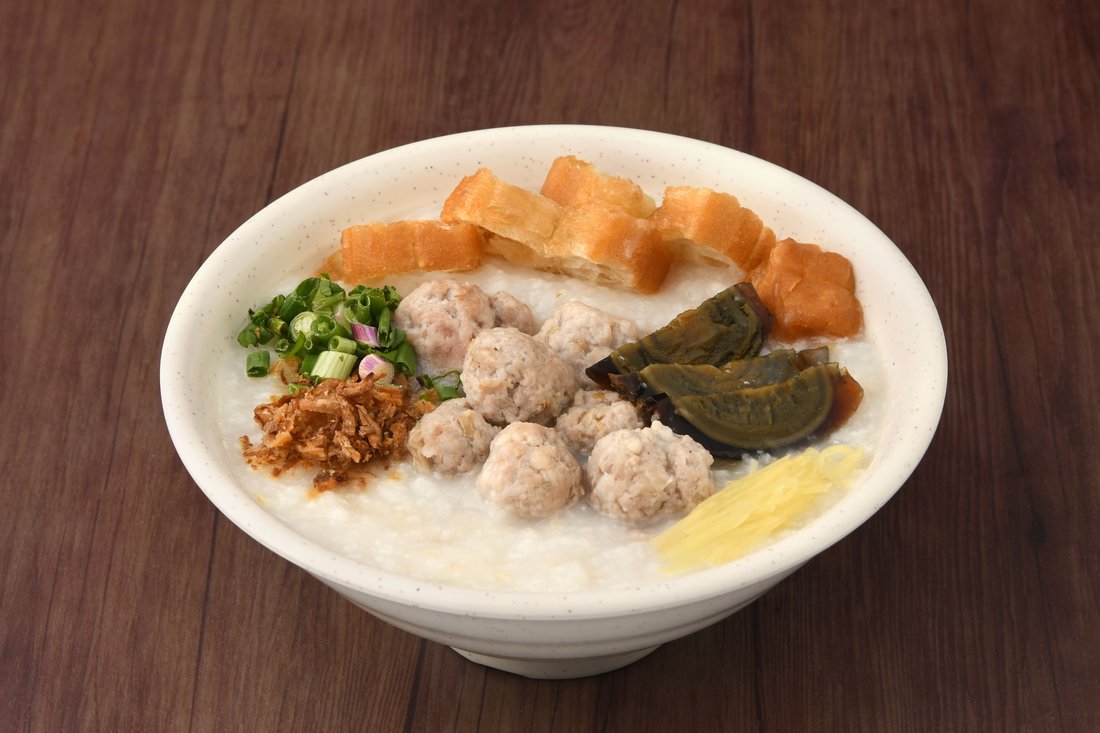 Meatball and Century Egg Porridge